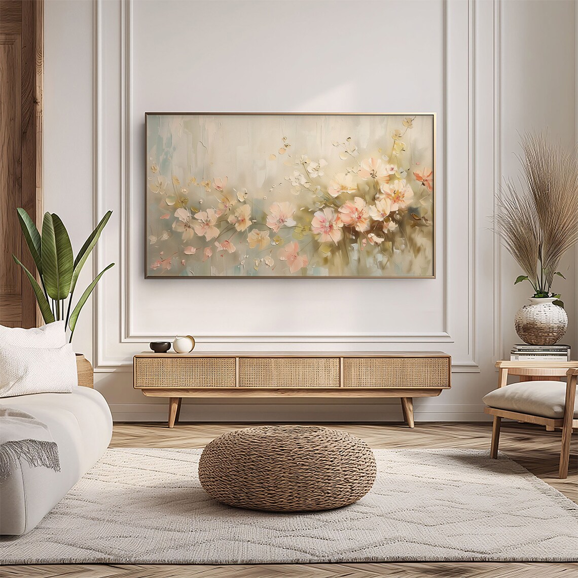 Spring Petals Pastel Wildflowers Soft Textured Floral Painting Poster - Image 5