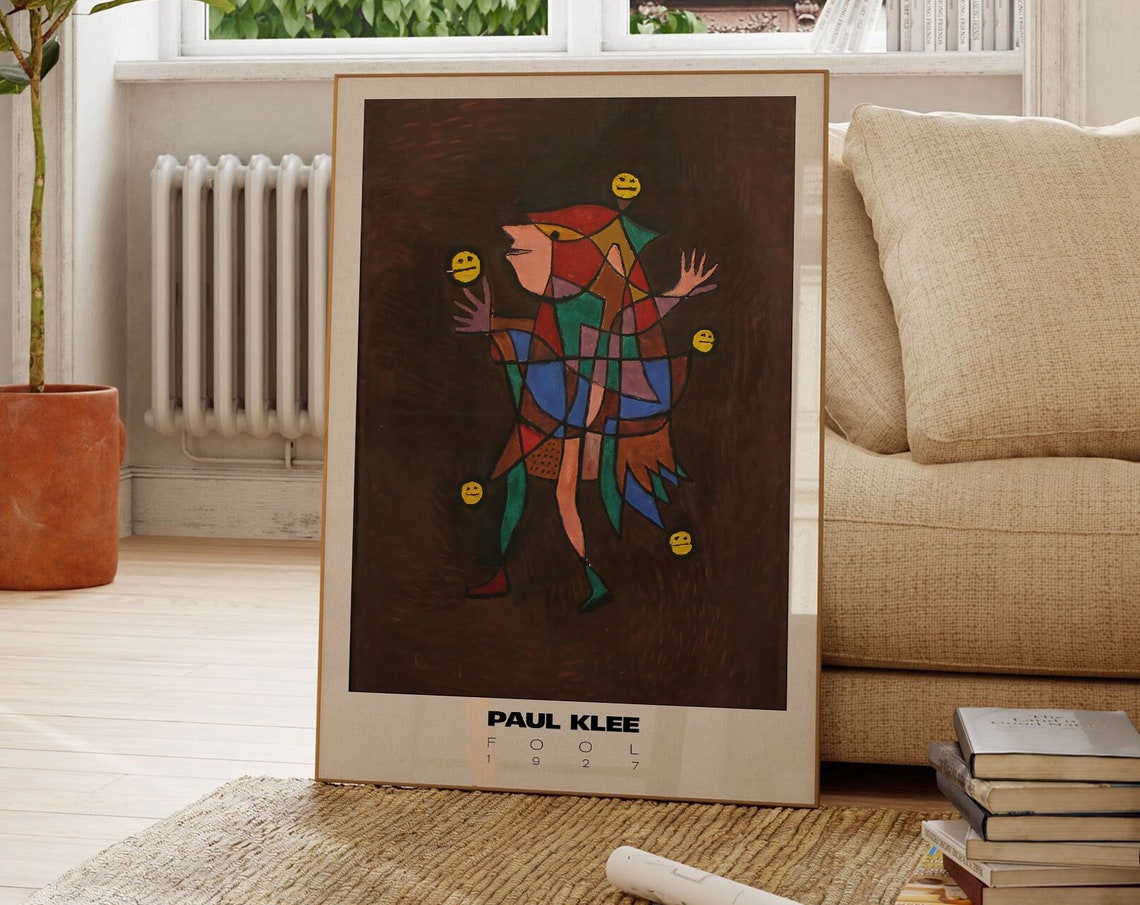 Paul Klee Fool 1927 Colorful Jester Juggling Modern Art Poster