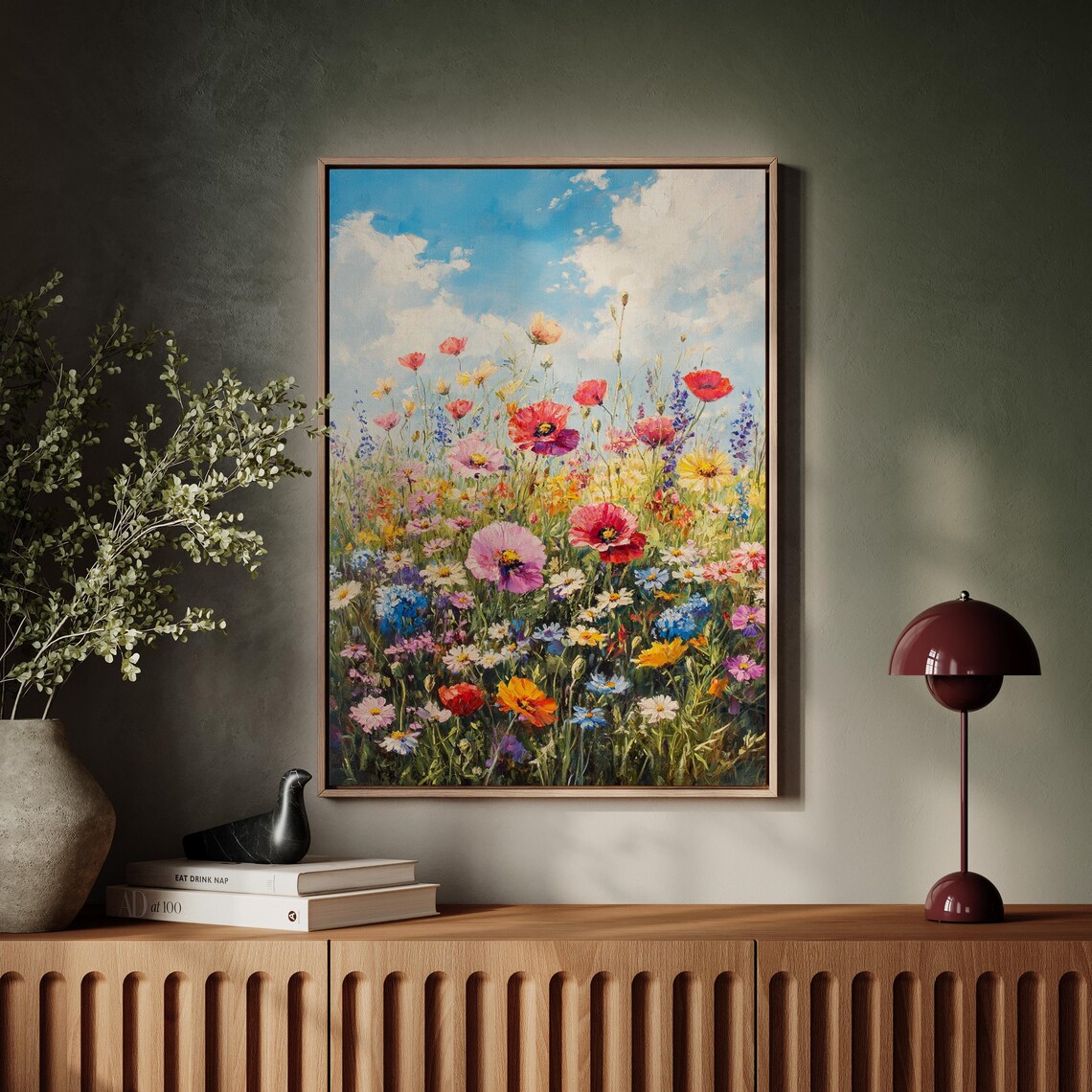 Colorful Wildflower Meadow Vibrant Oil Painting Landscape Poster - Image 7