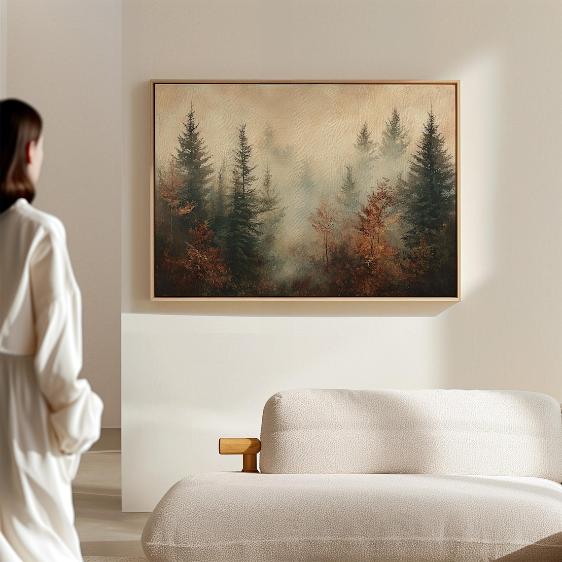Misty Forest Art Print, Rustic Autumn Landscape - Image 6