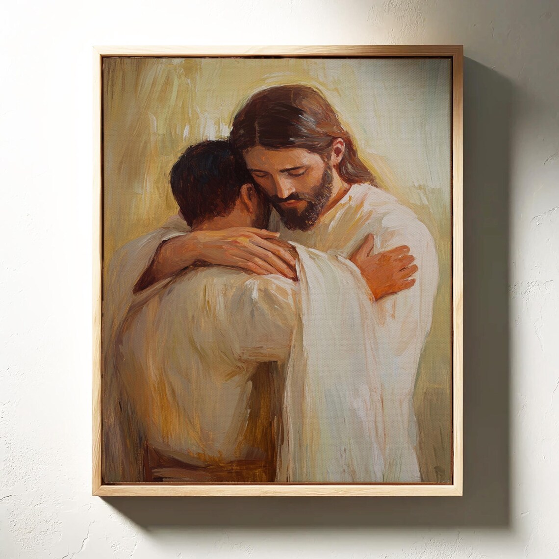 Jesus Embracing Man Forgiveness Love Christian Faith Art Poster - Image 3