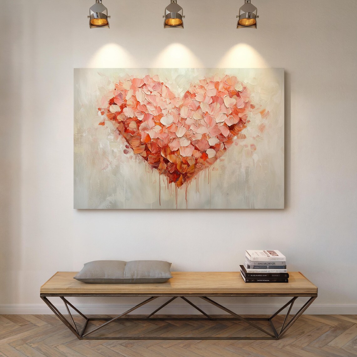 Floral Heart Abstract Painting, Romantic Decor - Image 7