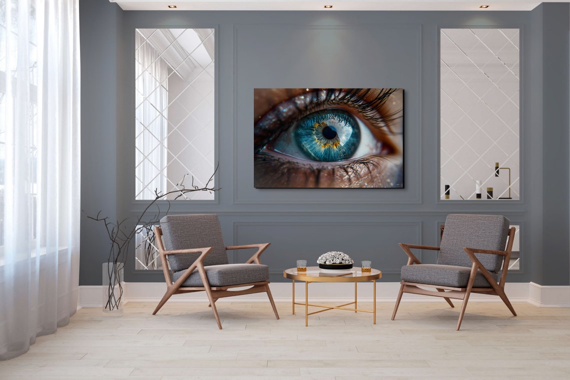 Blue Human Eye Extreme Close Up Macro Photography Art Poster - Image 6