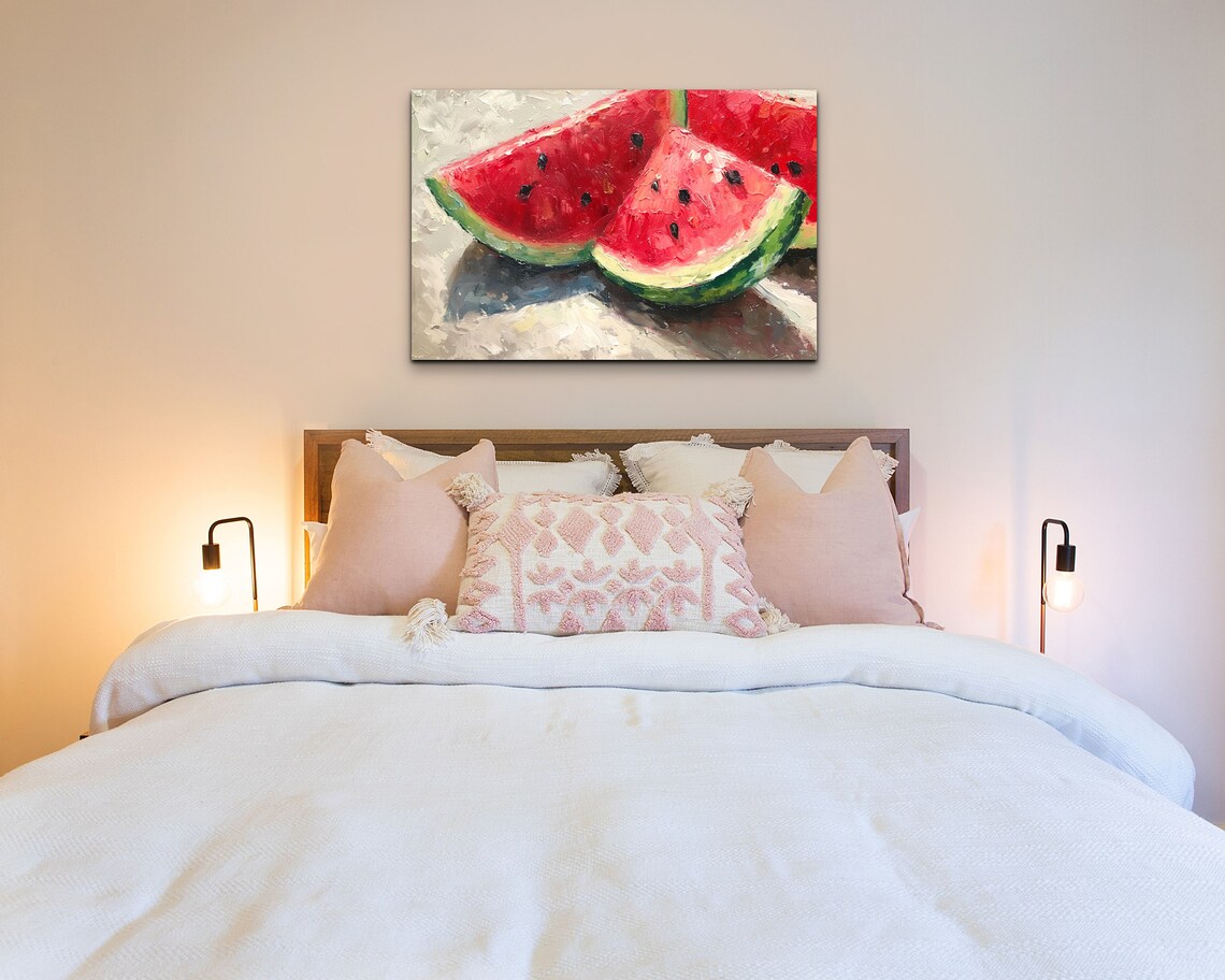 Watermelon Wall Decor Print Kitchen Wall Art Modern Cuisine Kitchen Wall Hanging Watermelon Wall Art Landscape Ready To Hang - Image 4