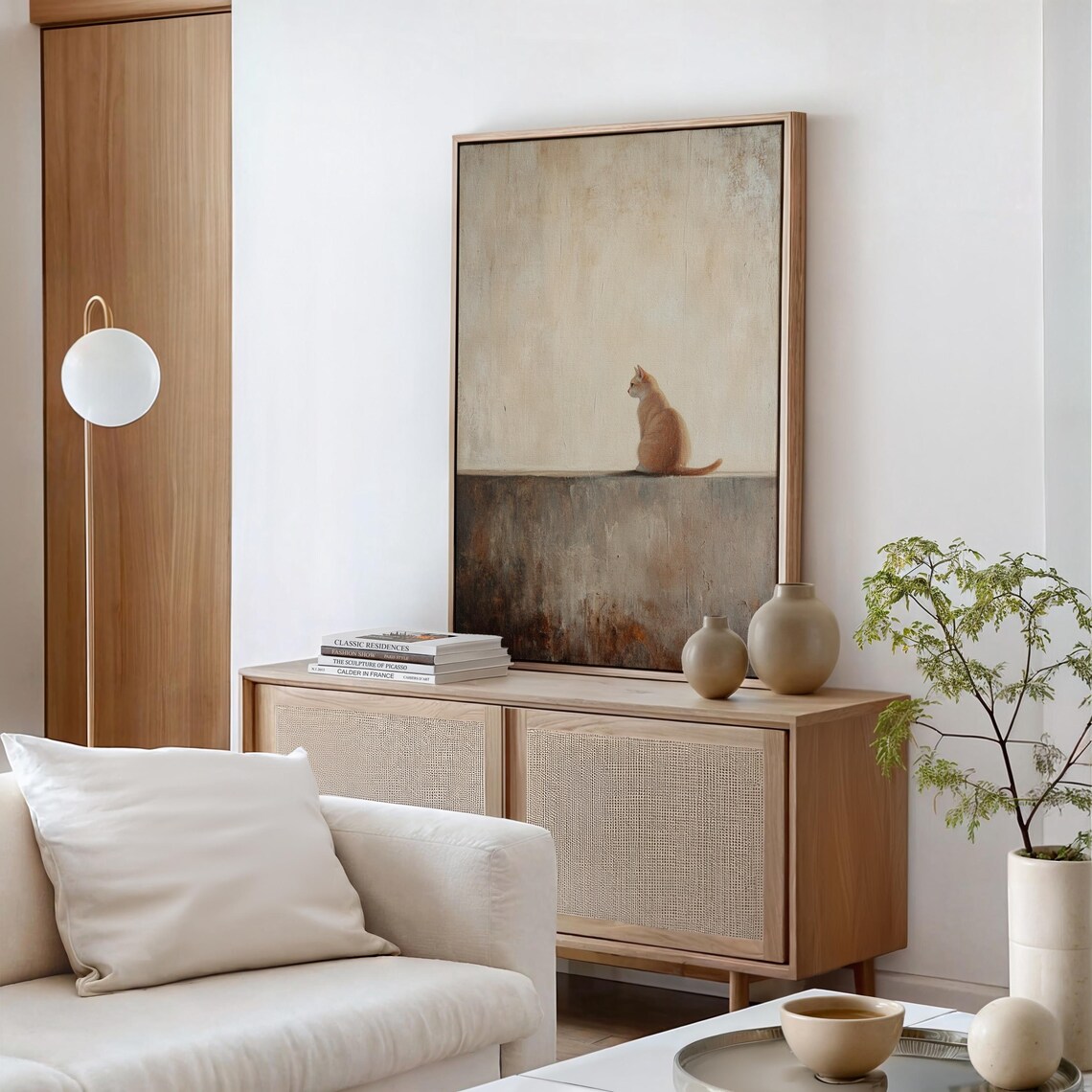 Minimalist Cat Wall Art, Modern Rustic Decor - Image 5