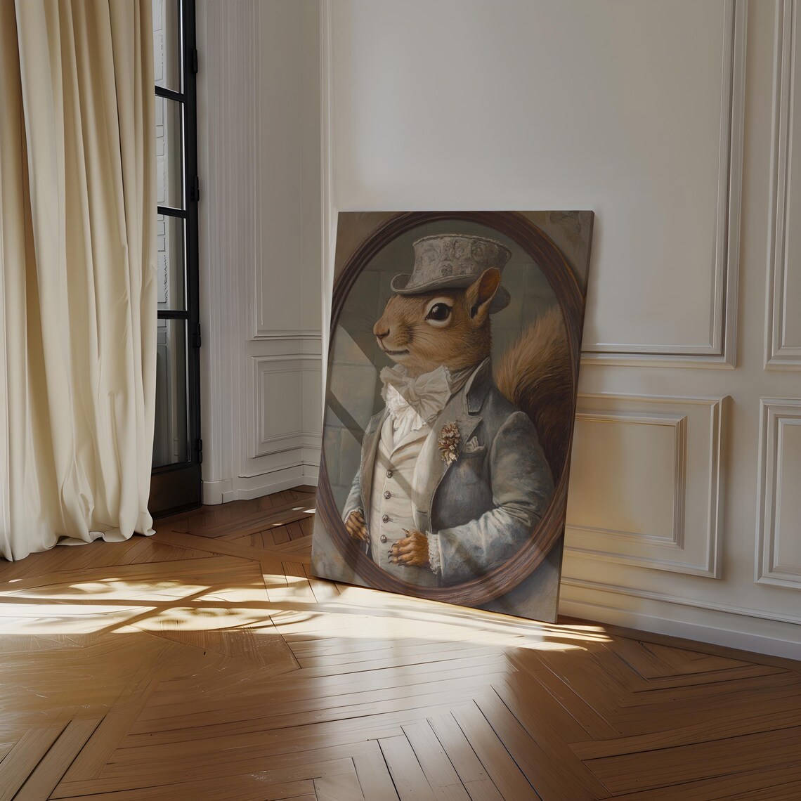 Gentleman Squirrel Portrait Tailcoat Top Hat Whimsical Victorian Animal Poster - Image 4