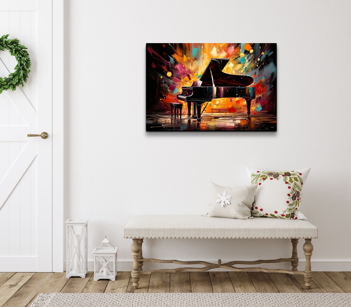 Abstract Piano Art Print, Expressionist Music Art - Image 4