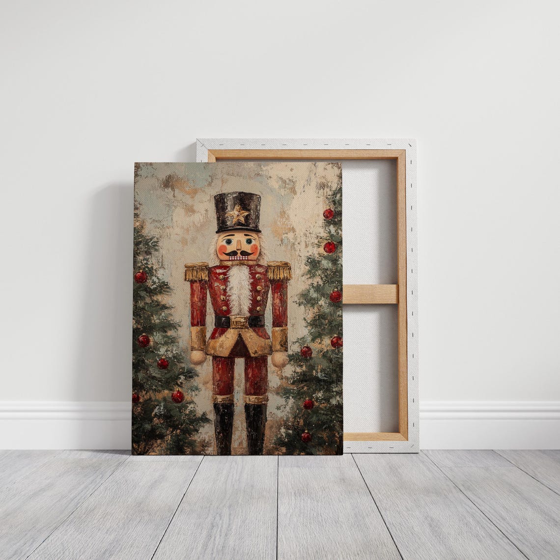 Vintage Christmas Nutcracker Soldier With Holiday Trees Poster - Image 3
