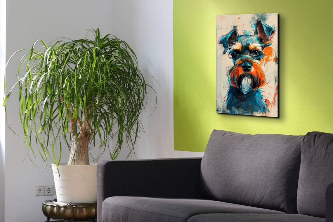 Miniature Schnauzer Dog Portrait Colorful Pop Art Painting Poster - Image 7