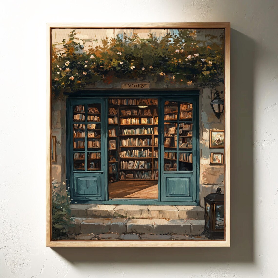 Rustic European Bookshop Art Print, Literary Vintage - Image 2