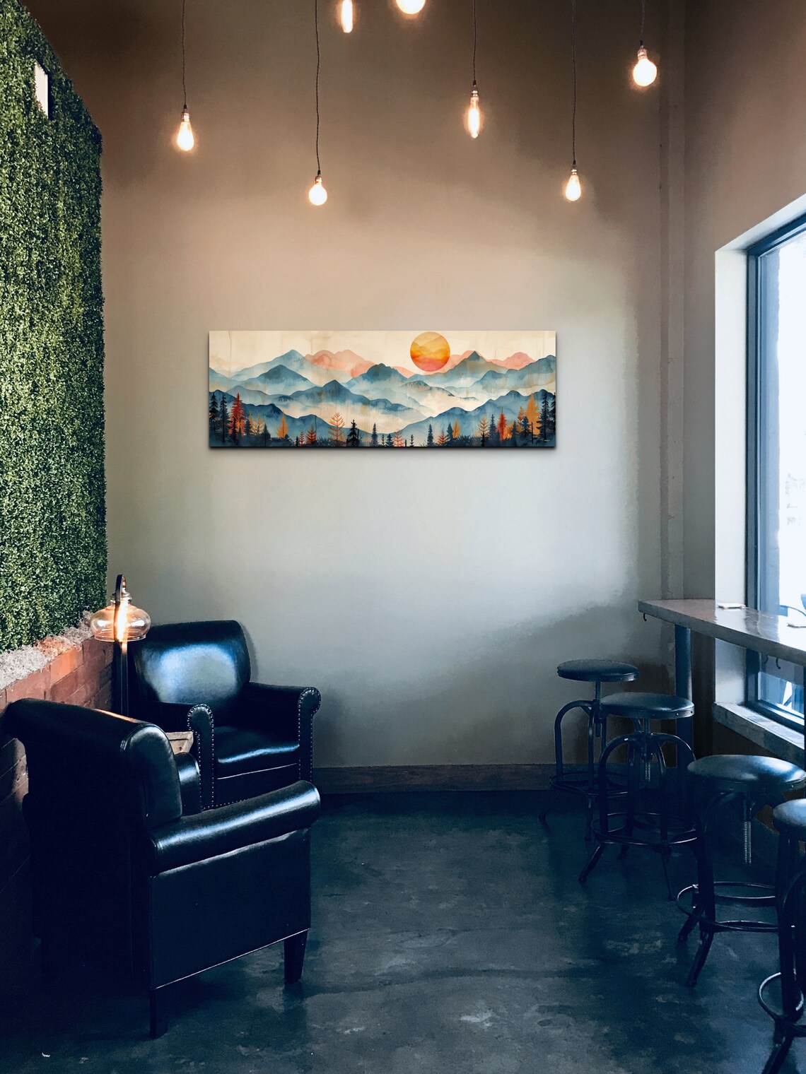 Panoramic Coast Range Mid-Century Mountain Art Print - Image 5