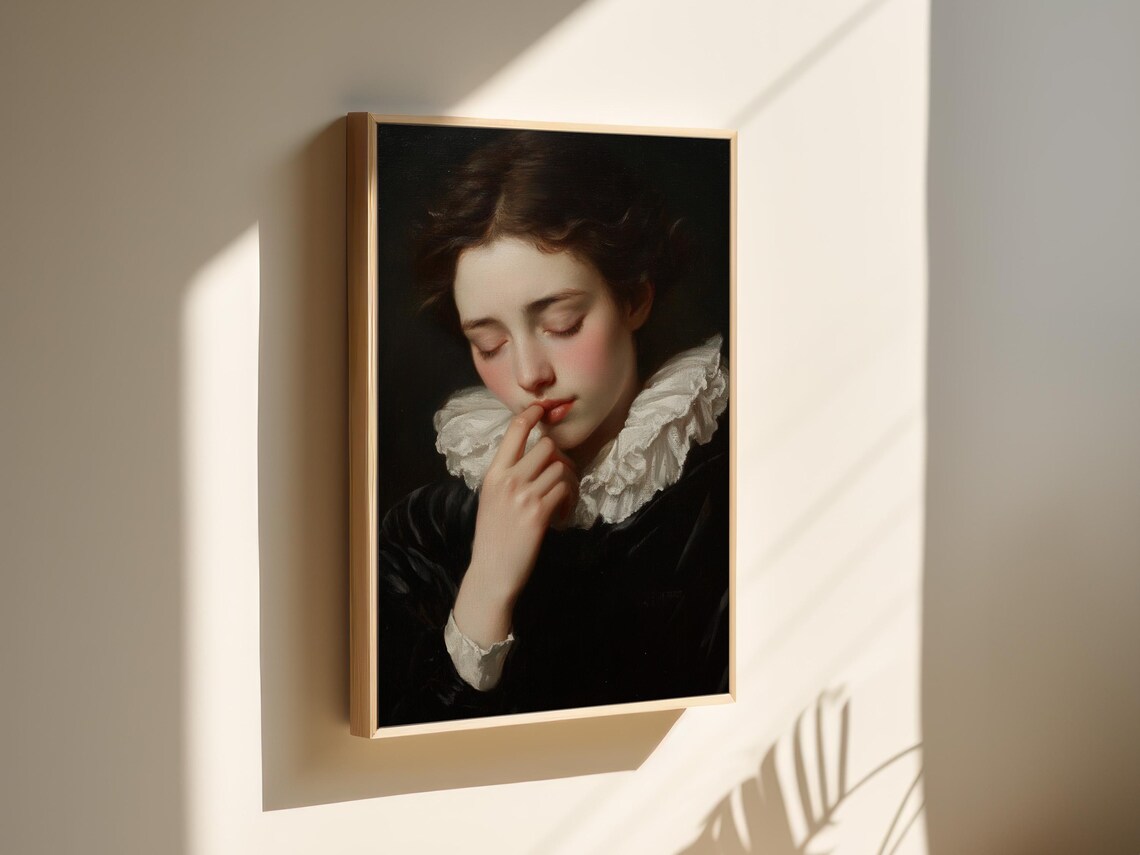Renaissance Woman Portrait Ruffled Collar Timeless Beauty Poster - Image 4