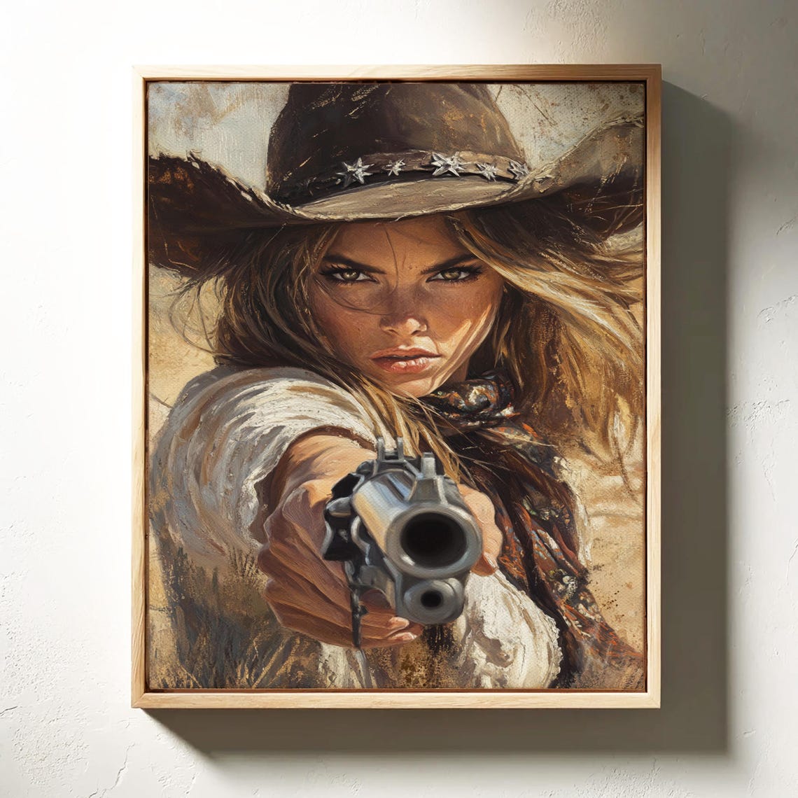 Cowgirl Art Western Woman With Revolver Vintage Style Wall Decor Rustic Country Art Print Badass Cowgirl Poster - Image 4