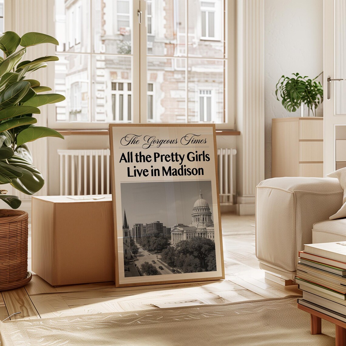 All The Pretty Girls Live In Madison Newspaper Style City Print