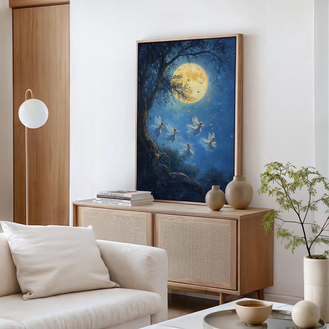 Fairies Dancing in Moonlight Around Ancient Tree and Moon Poster - Image 4