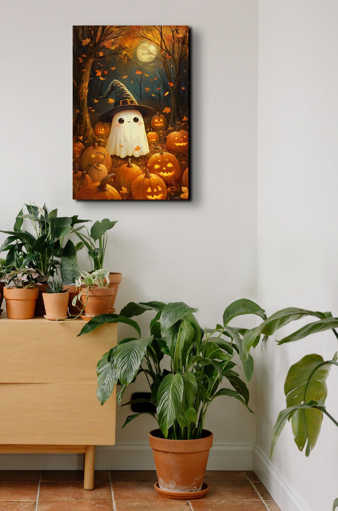 The Original Victorian Cute Ghost Ready To Hang Wall Art Print Halloween Wall Art Spooky Season Art - Image 5