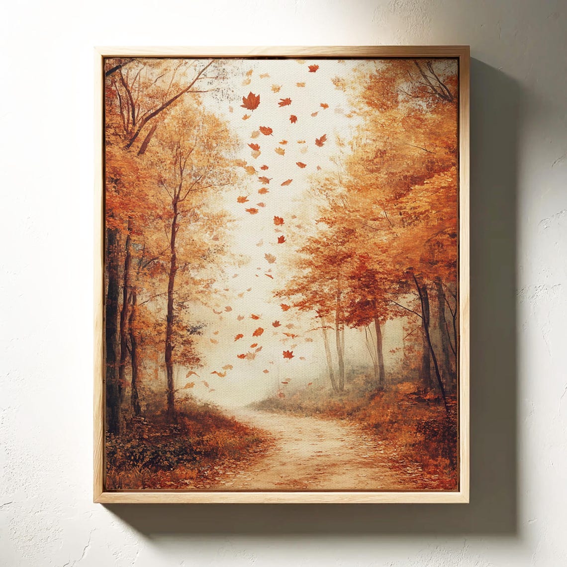 Autumn Forest Path With Falling Maple Leaves Golden Season Poster - Image 4