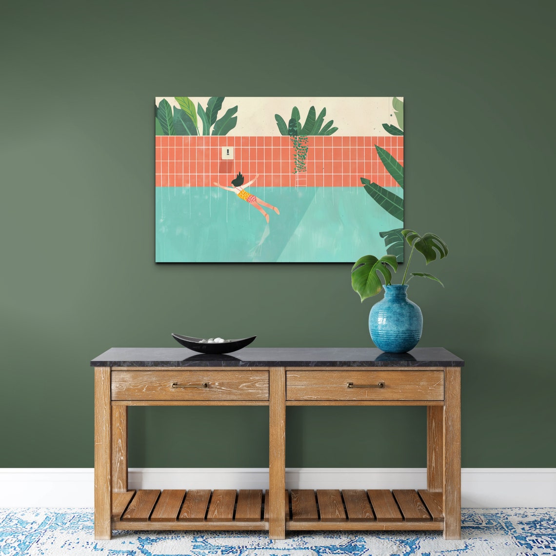 Minimalist Swimming Pool Ready To Hang Wall Art - Image 4