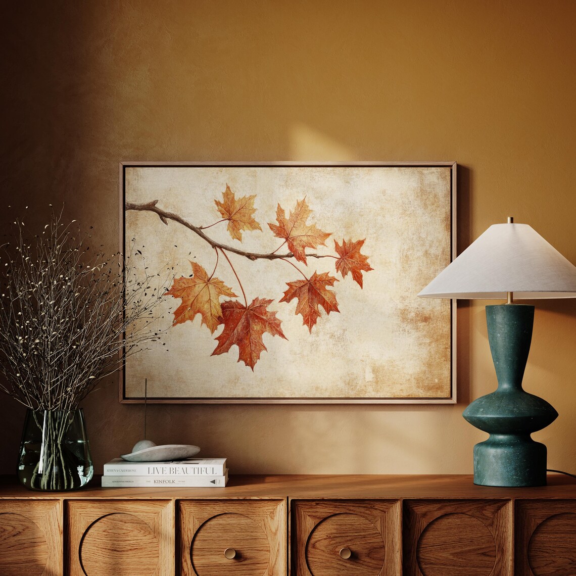 Rustic Autumn Maple Leaves Vintage Nature Art Print - Image 6