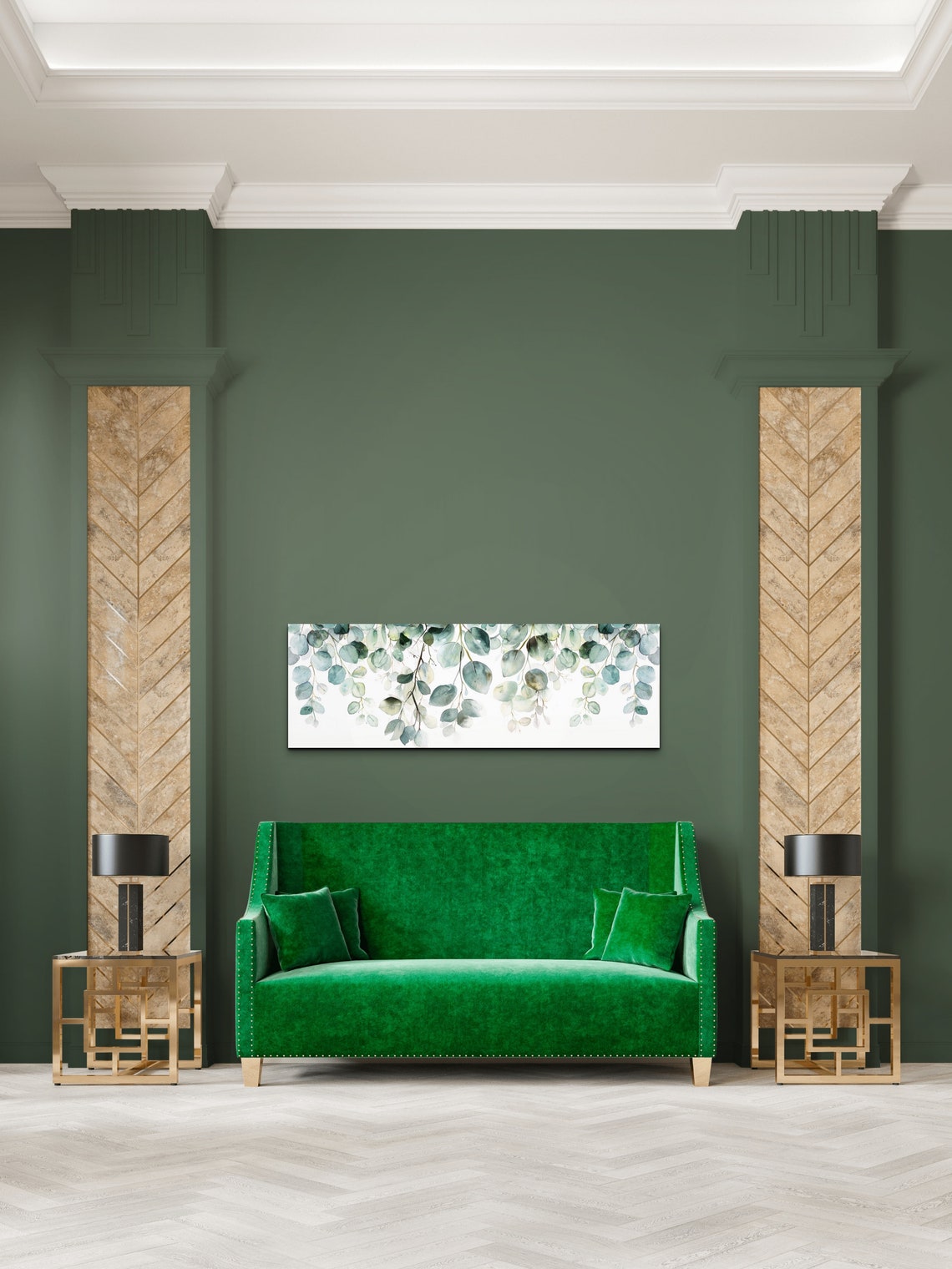Watercolor Hanging Eucalyptus Vines in Soft Sage Green Poster - Image 6