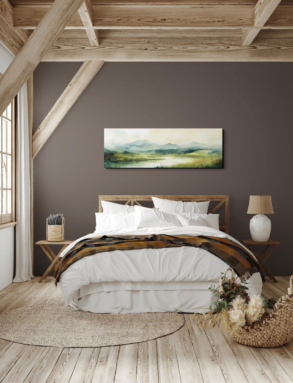 Beautiful Serene Mountain Landscape Tranquil Landscape Art Ready To Hang Panoramic Wall Art Print Large Wall Art - Image 6
