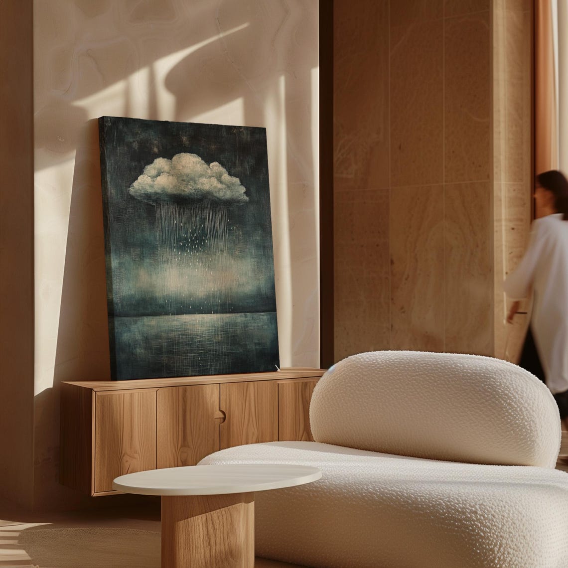 Lonely Rain Cloud Over Dark Water Moody Minimalist Sky Art Poster - Image 7