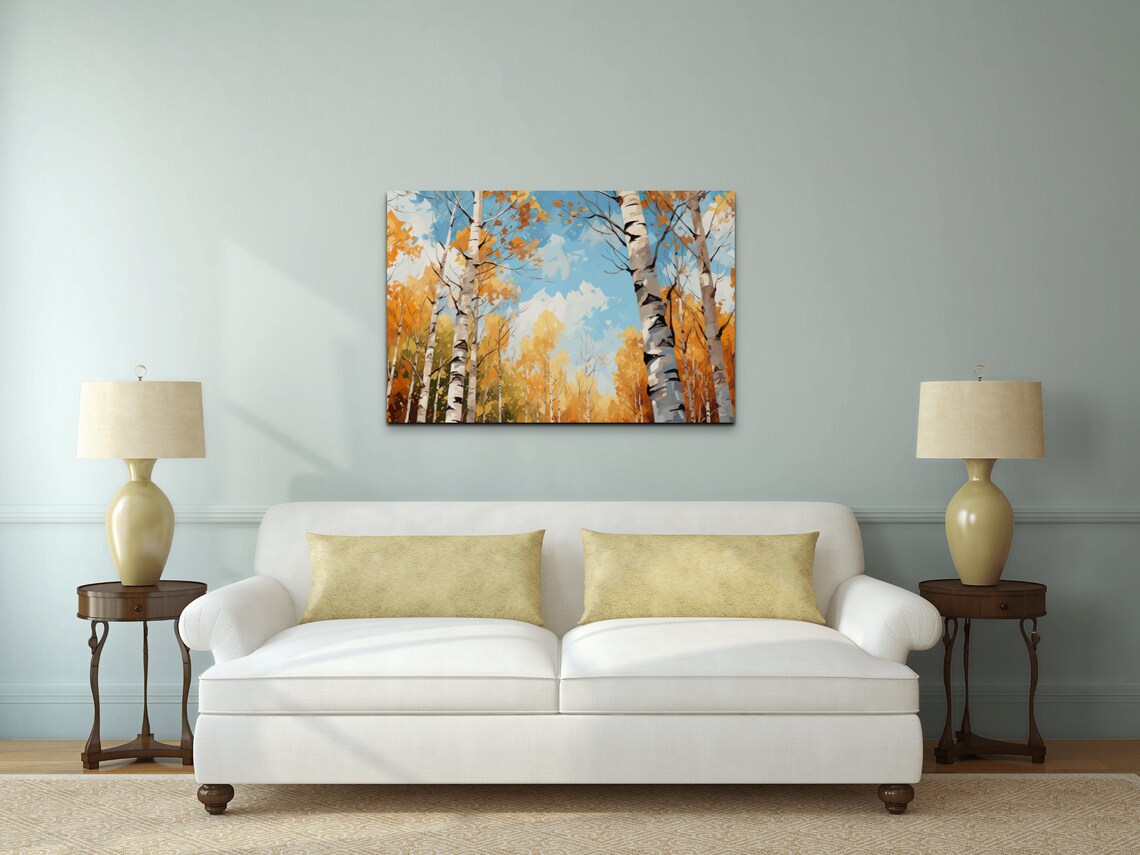Watercolor Birch Trees Painting, Fall Decor Print - Image 6