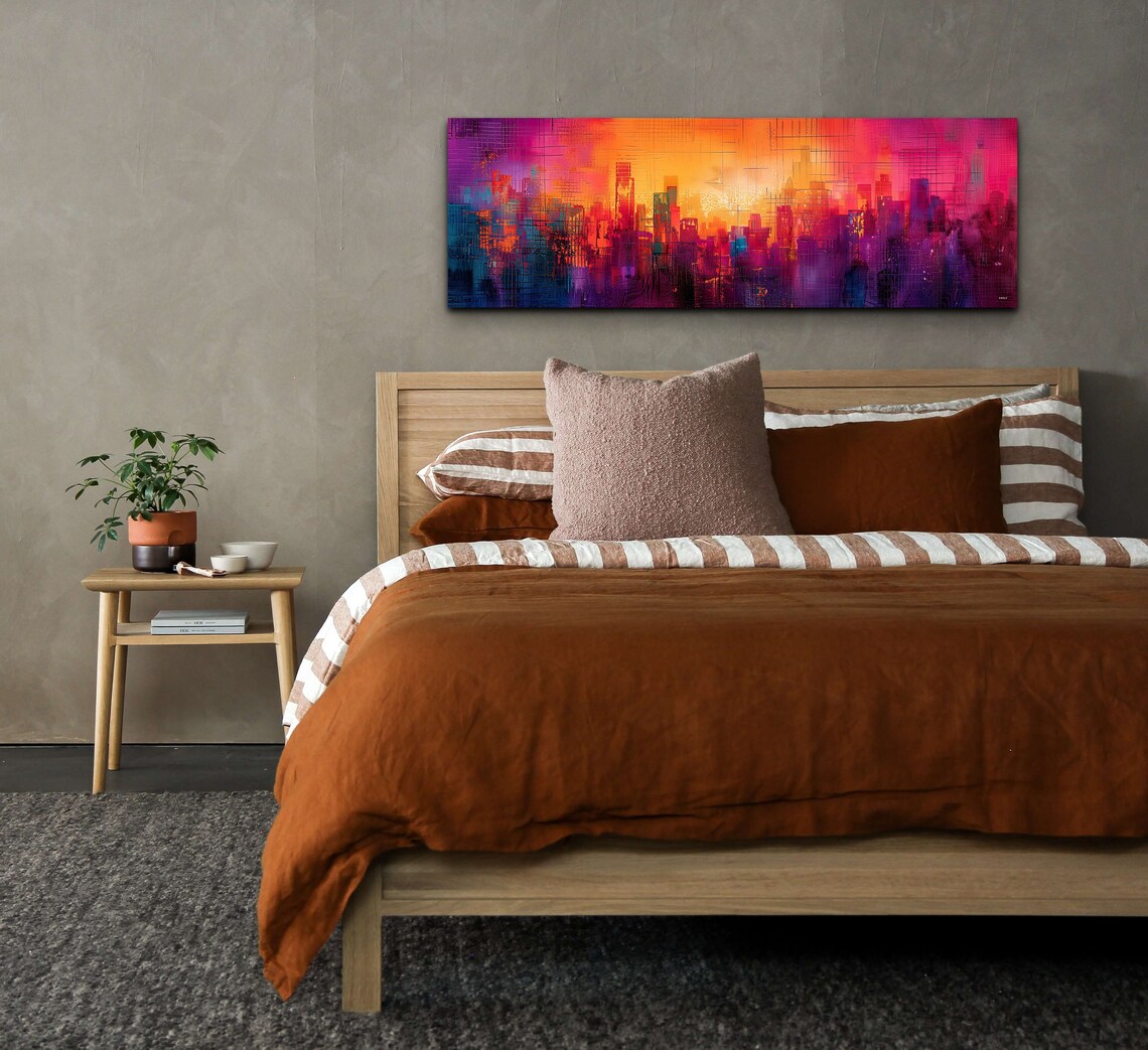 Urban Life Mosaic Colors Abstract Cityscape Art Print - Image 4