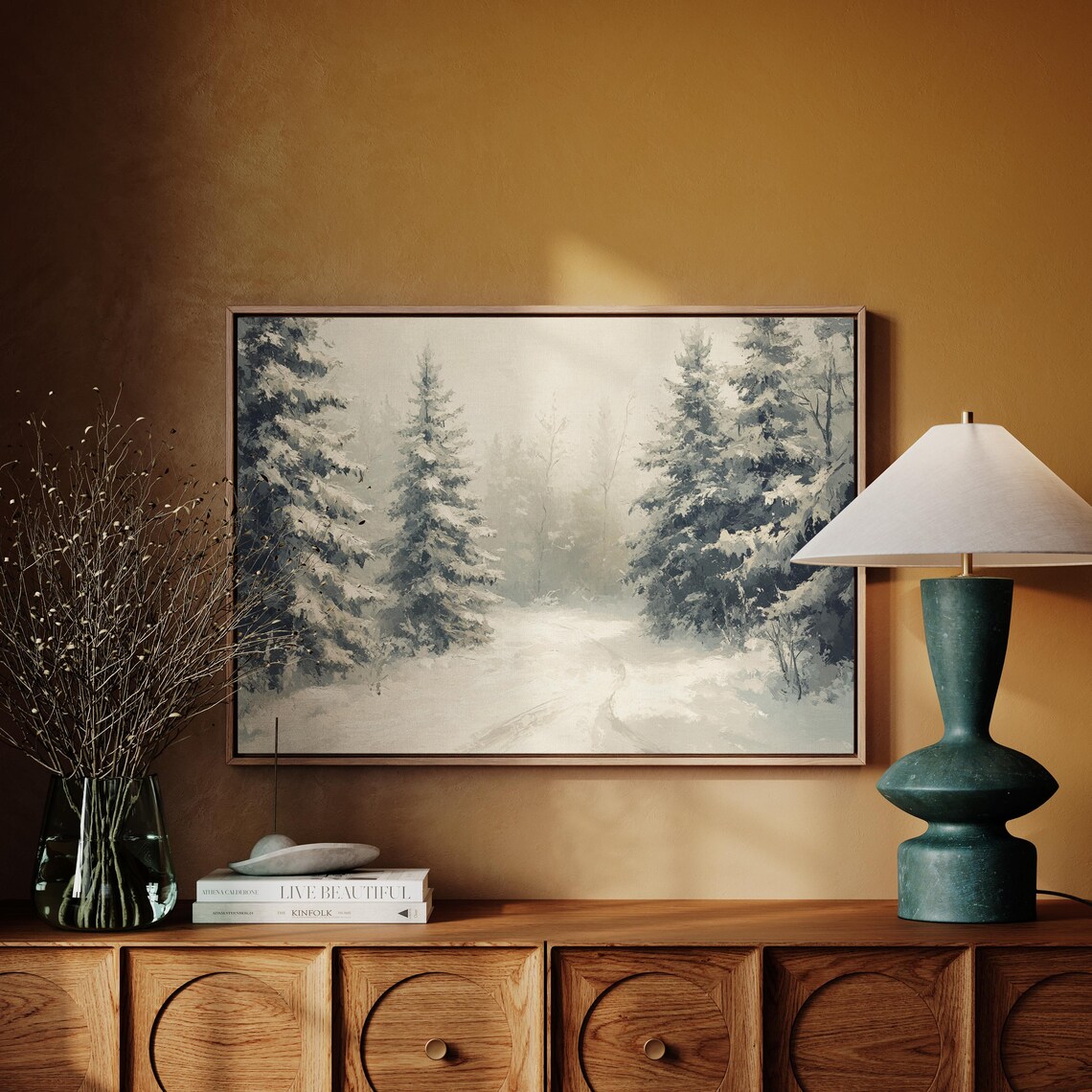 Snowy Forest Serene Winter Wonderland Art Print - Image 6
