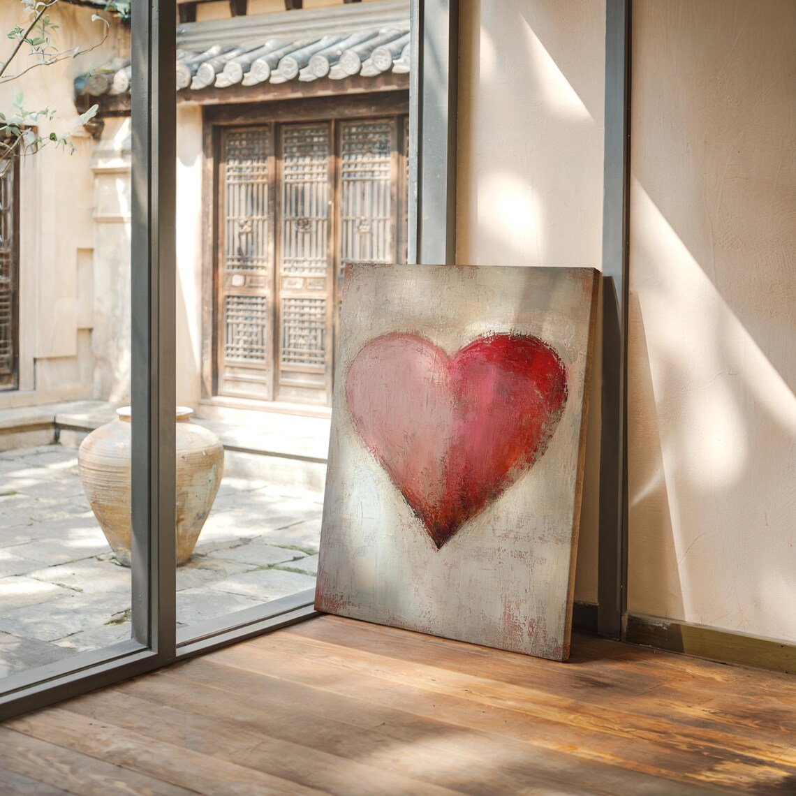 Abstract Heart Art Print, Romantic Minimalist Love