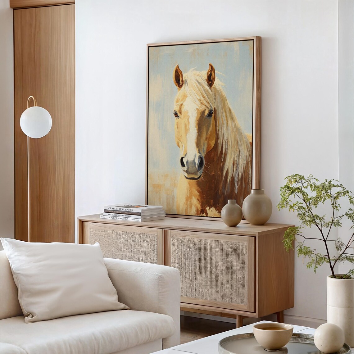 Palomino Horse Rustic Western Vintage Oil Print - Image 3