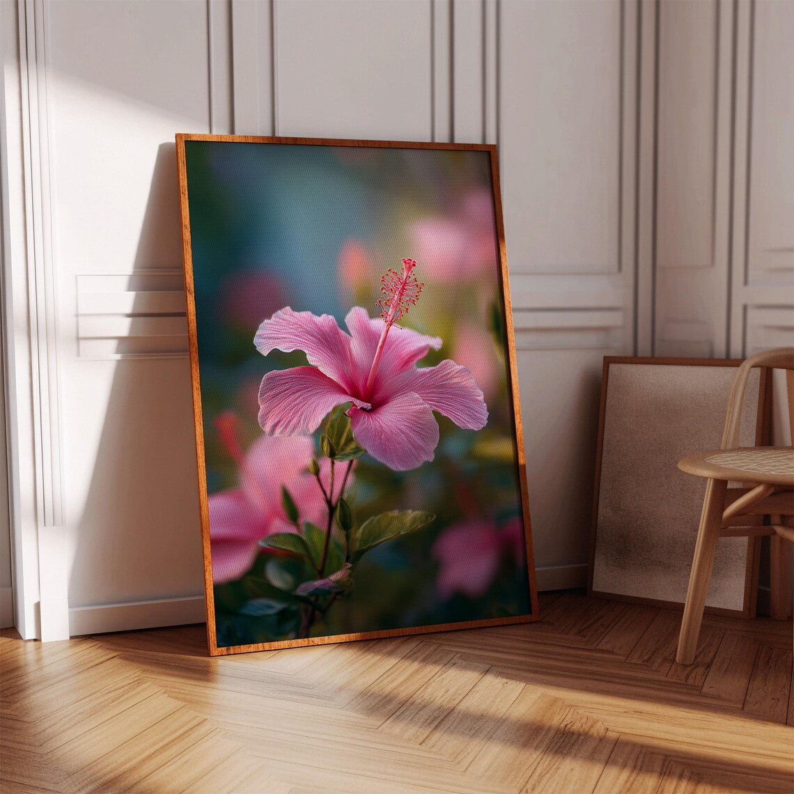 Pink Hibiscus, Tropical Flower Art Print