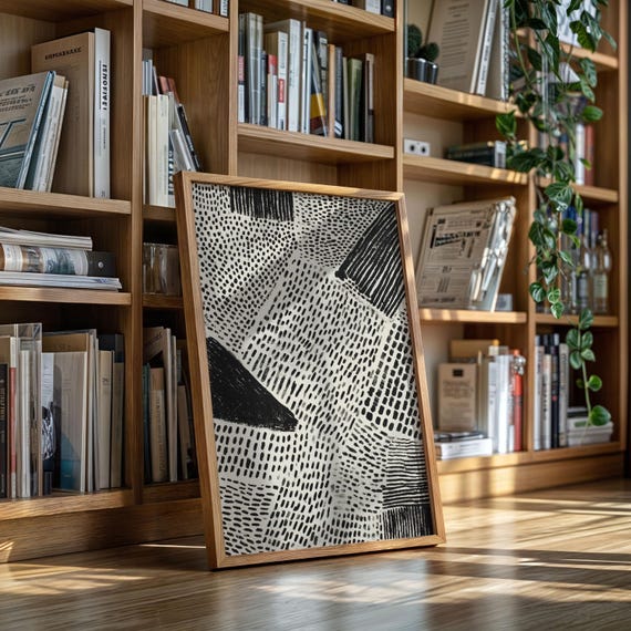 Abstract Black And White Canvas Bold Minimalist Patterned Art