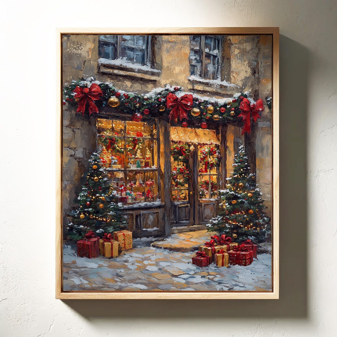 Snowy Christmas Shop Festive Storefront Village Holiday Poster - Image 4