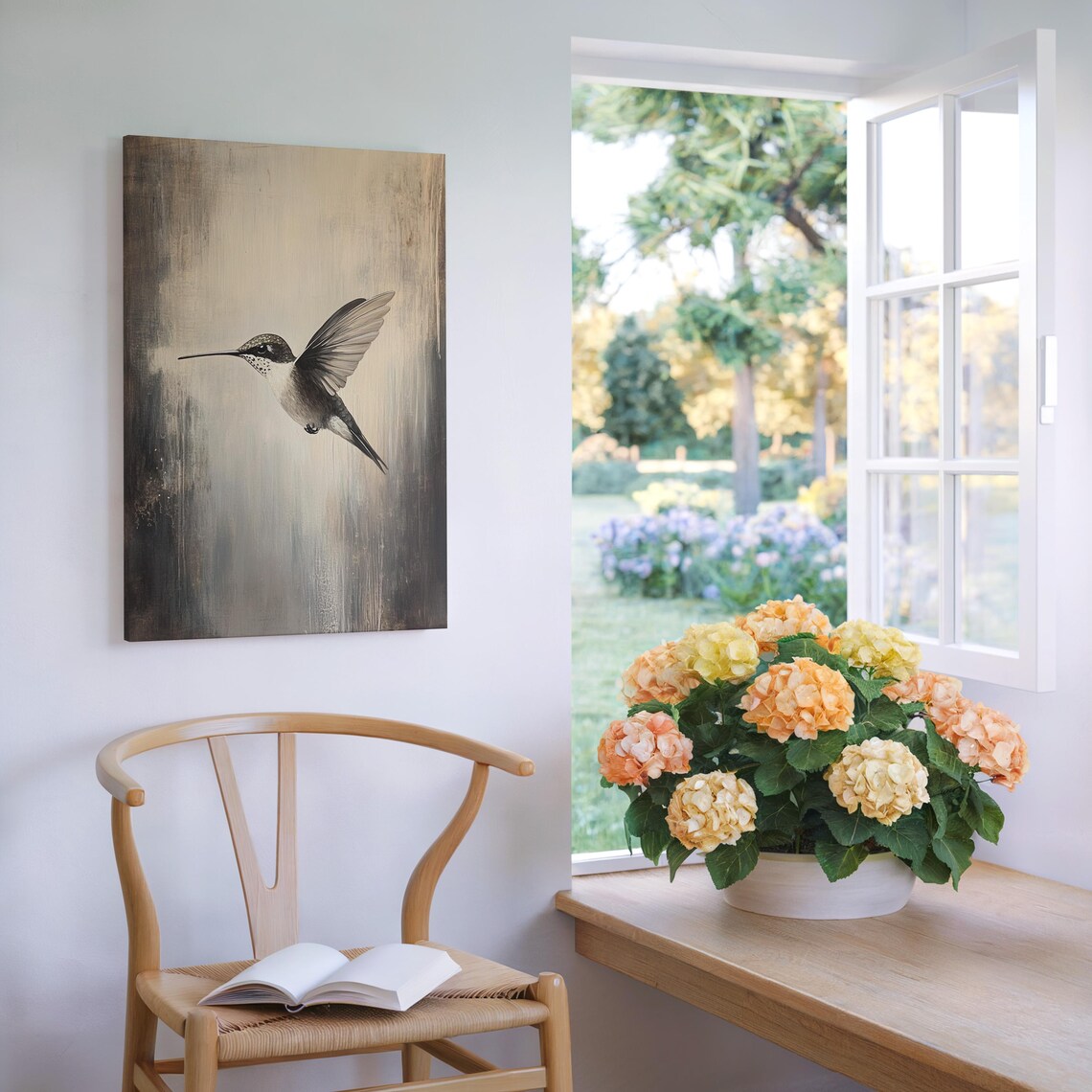 Hummingbird Minimalist Nature Art Print, Neutral Tones - Image 6