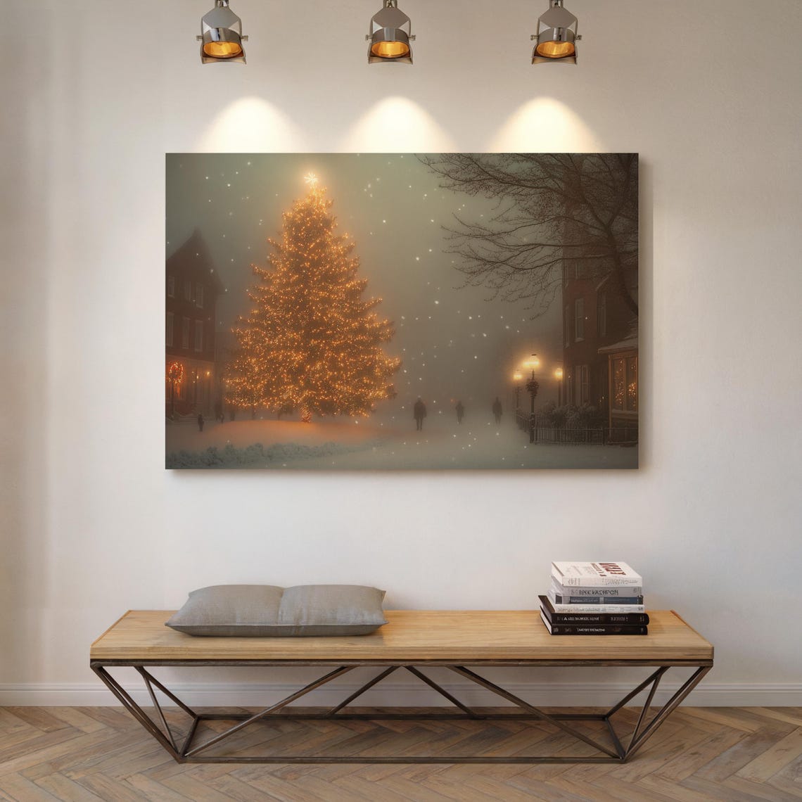 Glowing Christmas Tree In Snowy Evening Park Winter Dusk Poster - Image 5
