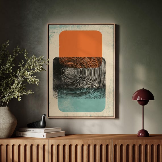 Retro Abstract Tree Ring With Bold Colors