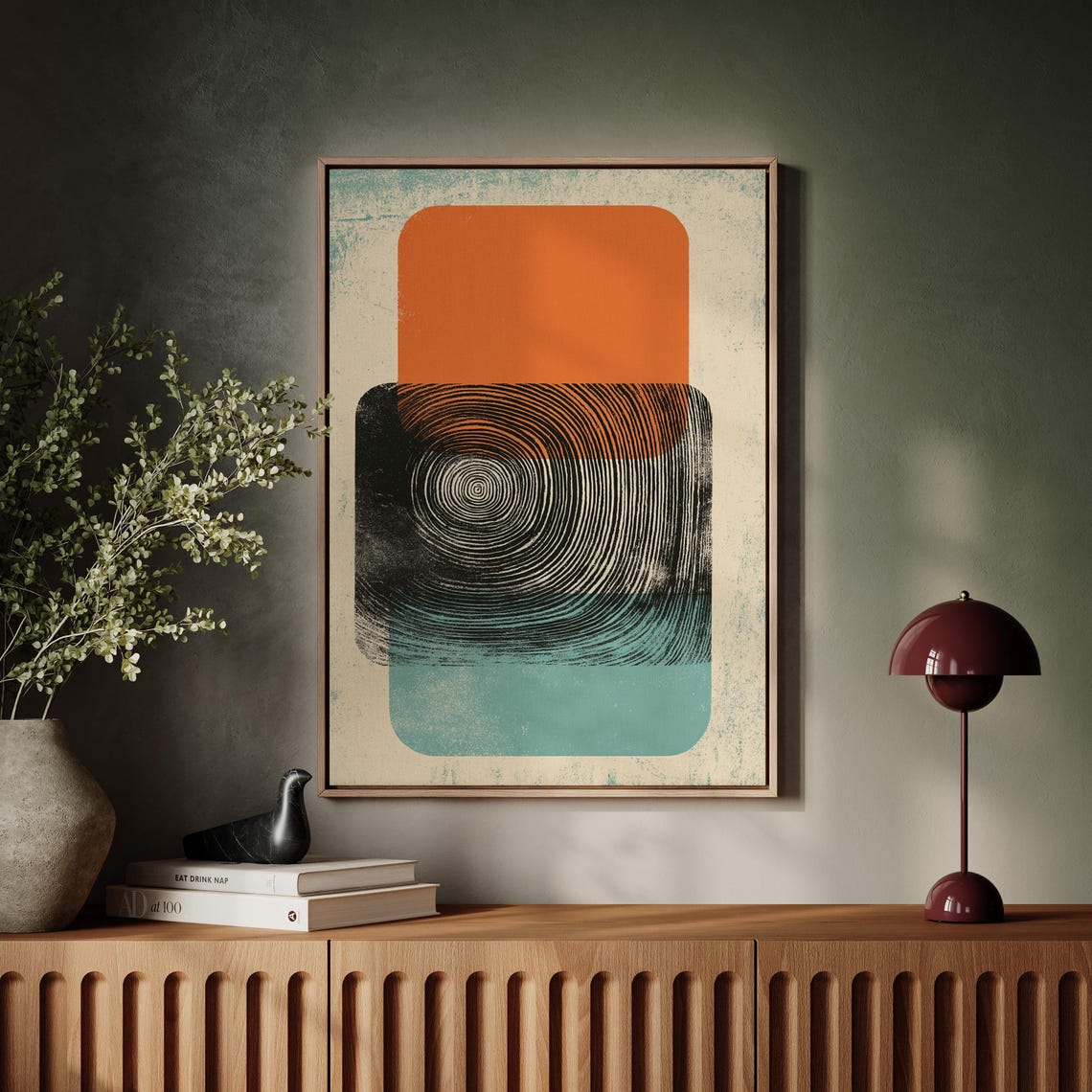 Retro Abstract Tree Ring With Bold Colors