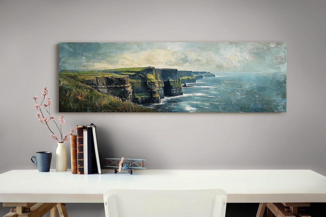 Cliffs of Moher Vintage Coastal Seascape Art Print - Image 3