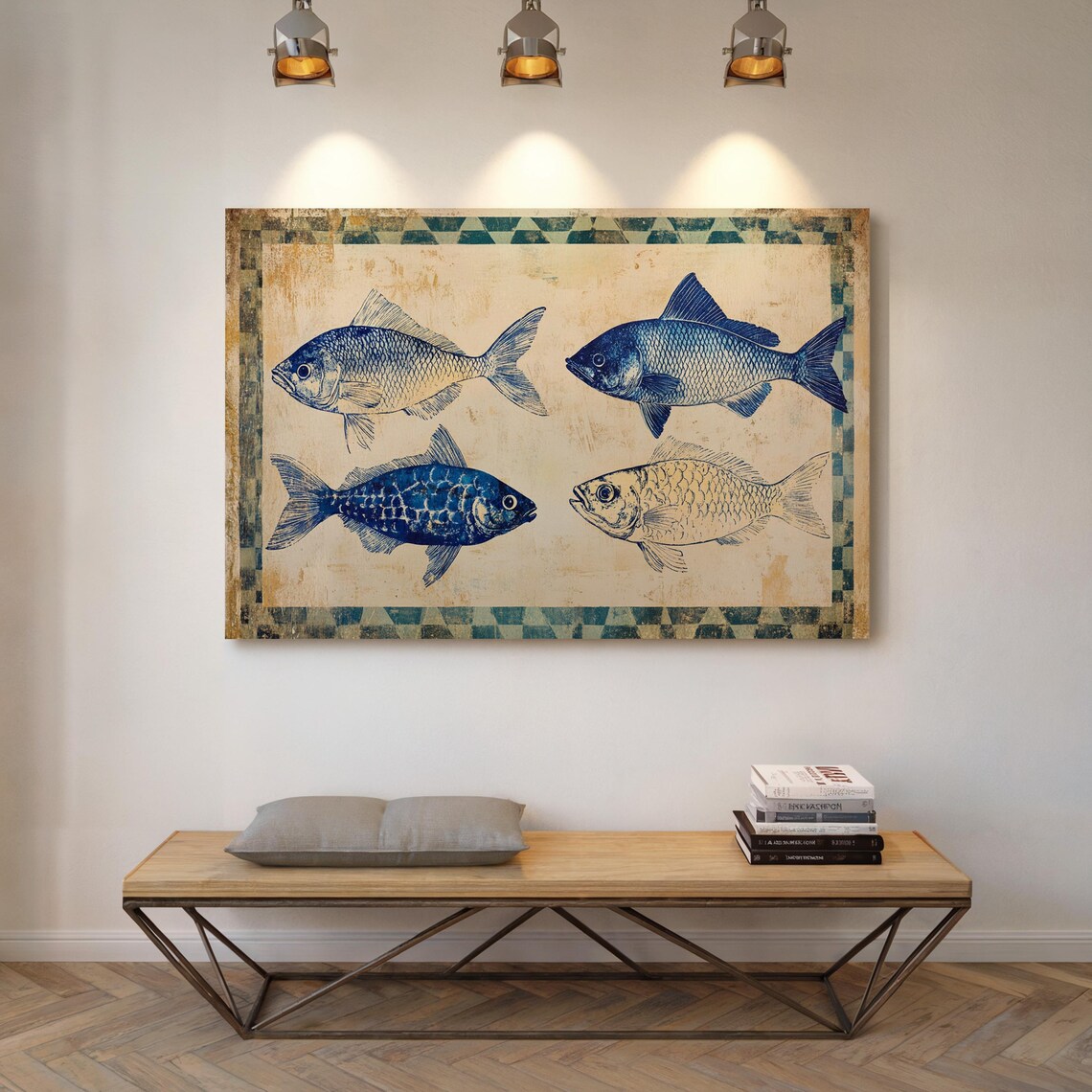 Vintage Nautical Blue Fish, Ocean Decor - Image 7