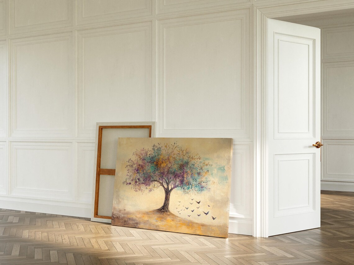 Elegant Abstract Tree, Soothing Pastel Design - Image 5