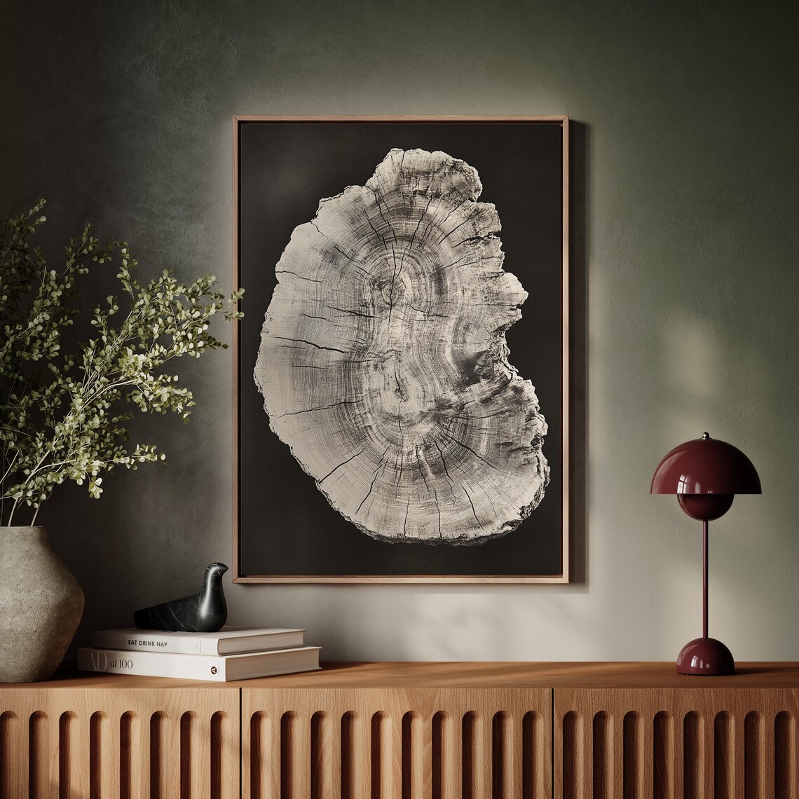 Vintage Tree Ring Art Print, Rustic Nature Decor - Image 5