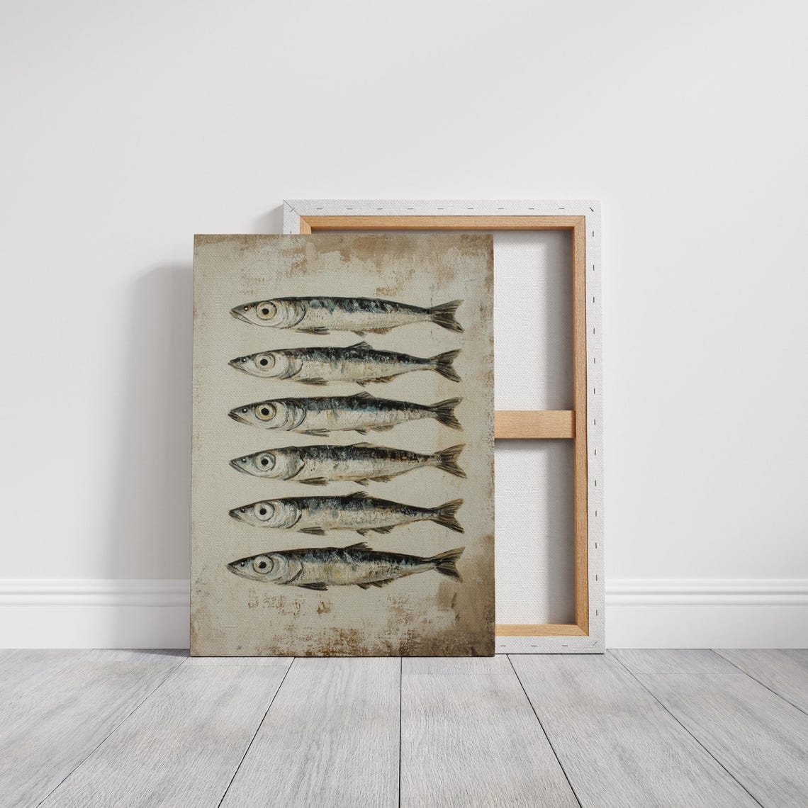 Vintage Fish Art Coastal Kitchen Decor Rustic Seafood Painting Print Nautical Wall Art Farmhouse Coastal Style Poster - Image 2