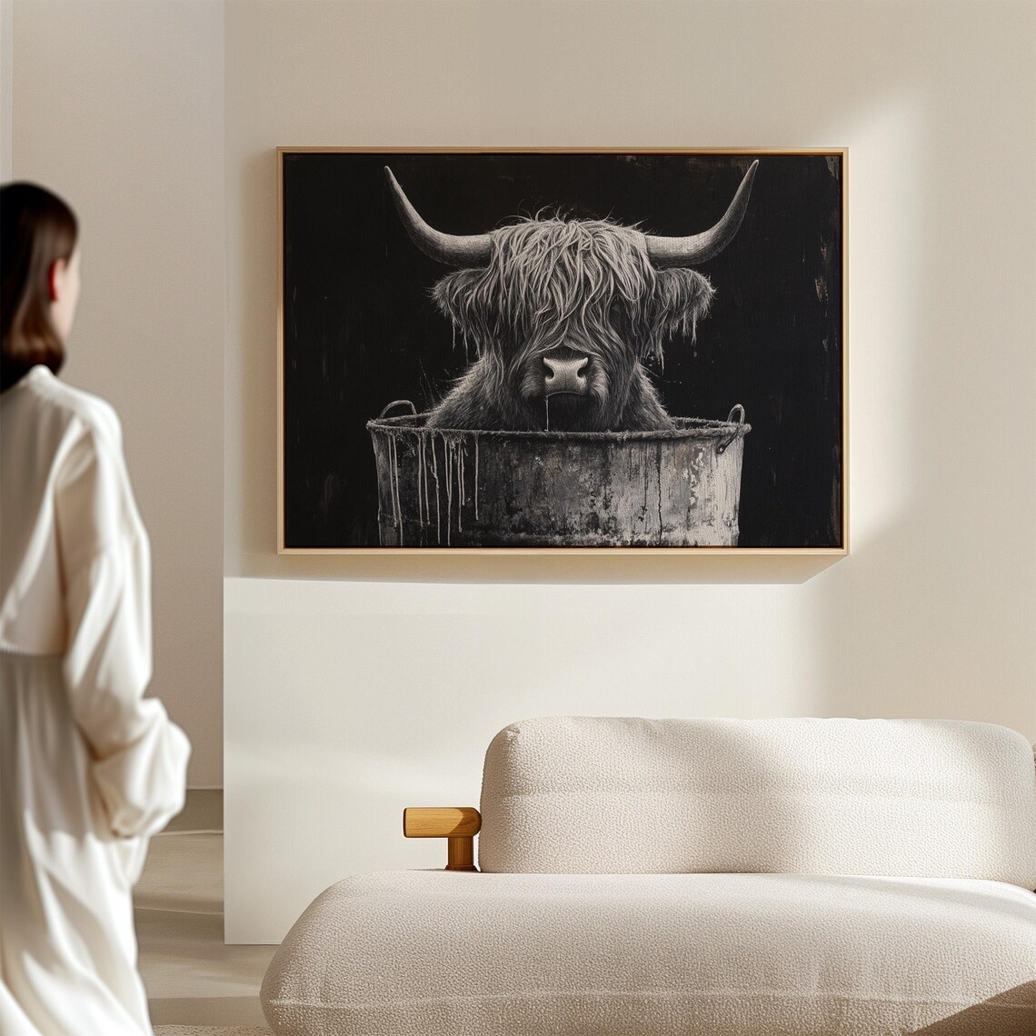 Highland Cow, Rustic Modern Farmhouse Art Print - Image 6