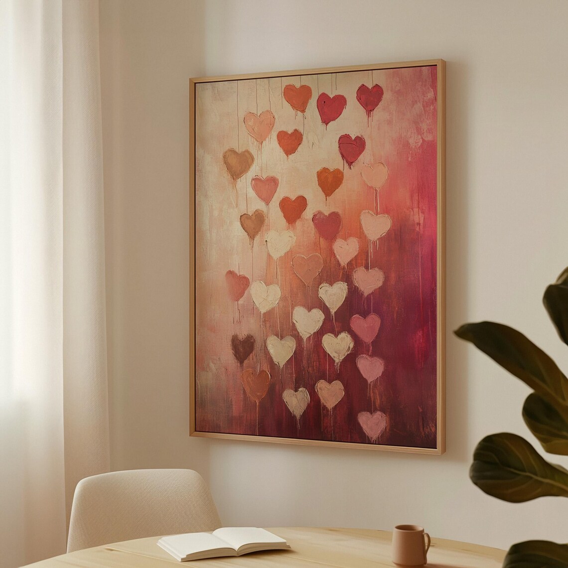 Romantic Heart Drip, Modern Abstract Painting - Image 3