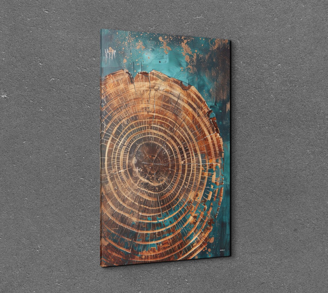 Abstract Tree Ring Art Print, Nordic Style - Image 3