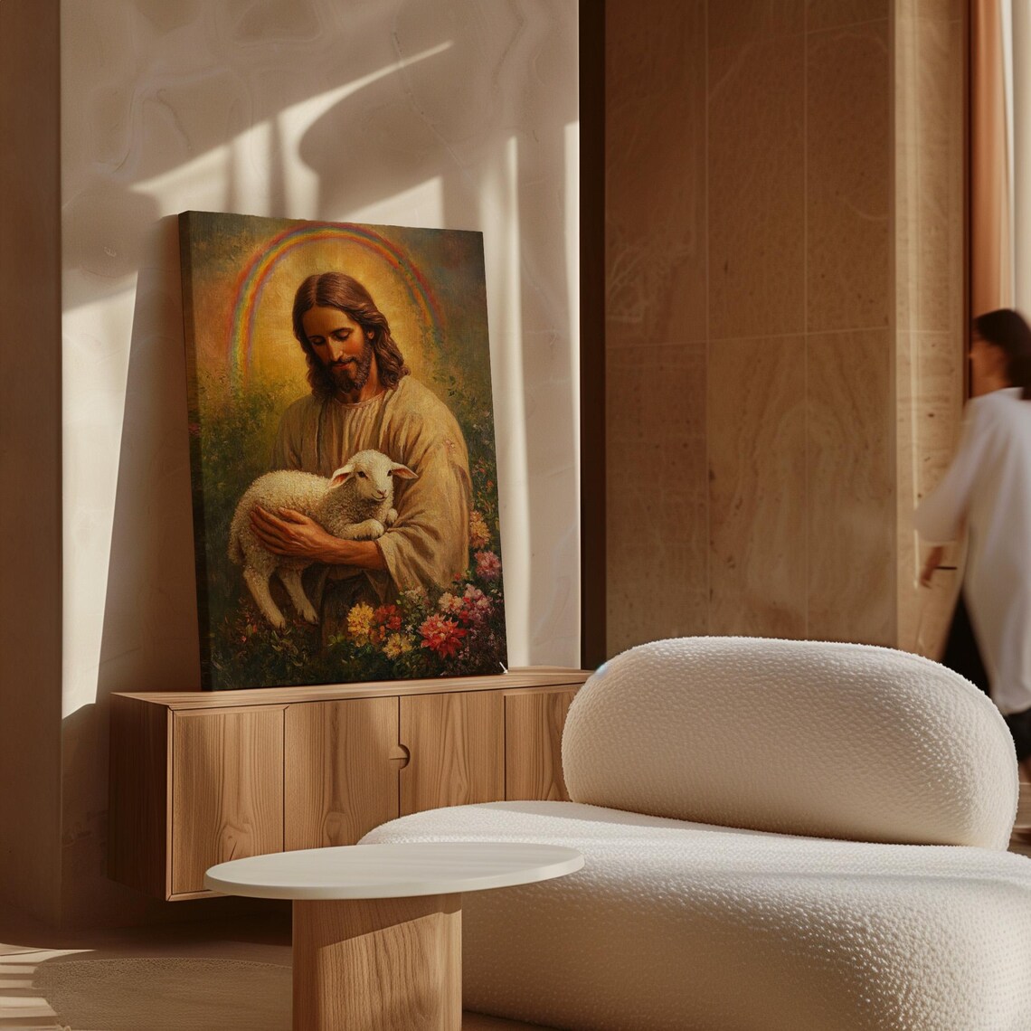 Jesus Holding Lamb, Christian Religious Wall Art - Image 7