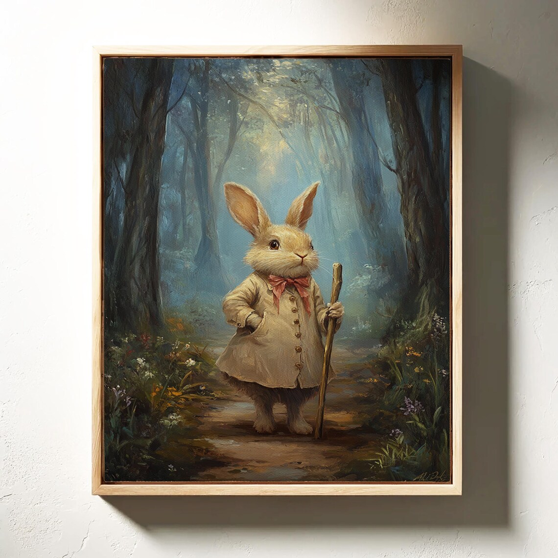 Whimsical Woodland Bunny Rabbit, Forest Path Decor - Image 6