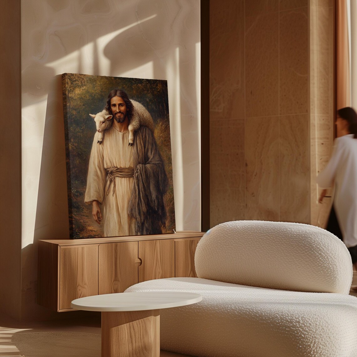 Jesus Carrying A Lamb, Heartwarming Christian Art - Image 7