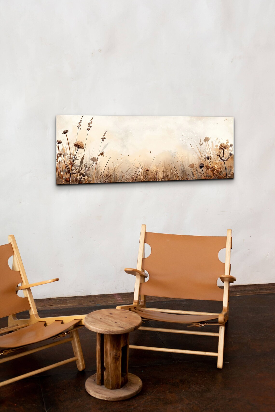 Dried Wildflowers Sepia Botanical Minimalist Neutral Art Poster - Image 3